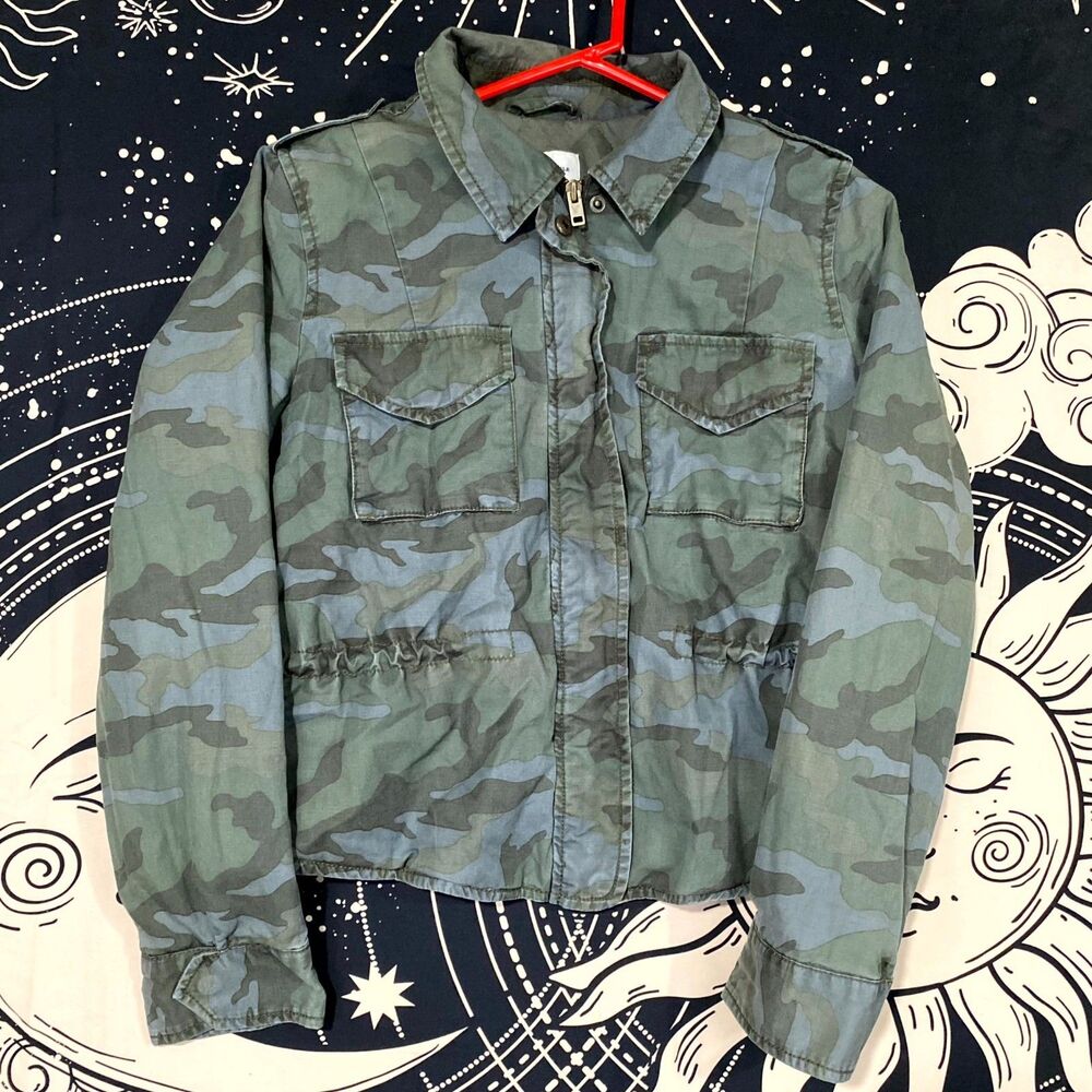 American Eagle Outfitters Basic Jacket Women's M Green Camouflage Military Army